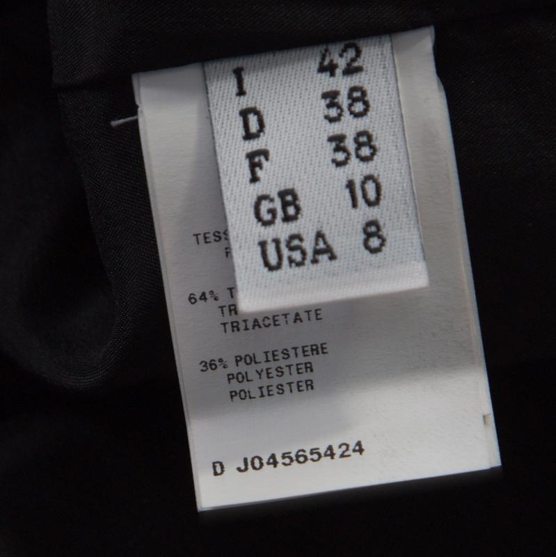 Moschino Monochrome Crepe Ruffled Trim Sleeveless Midi Dress M For Sale 1