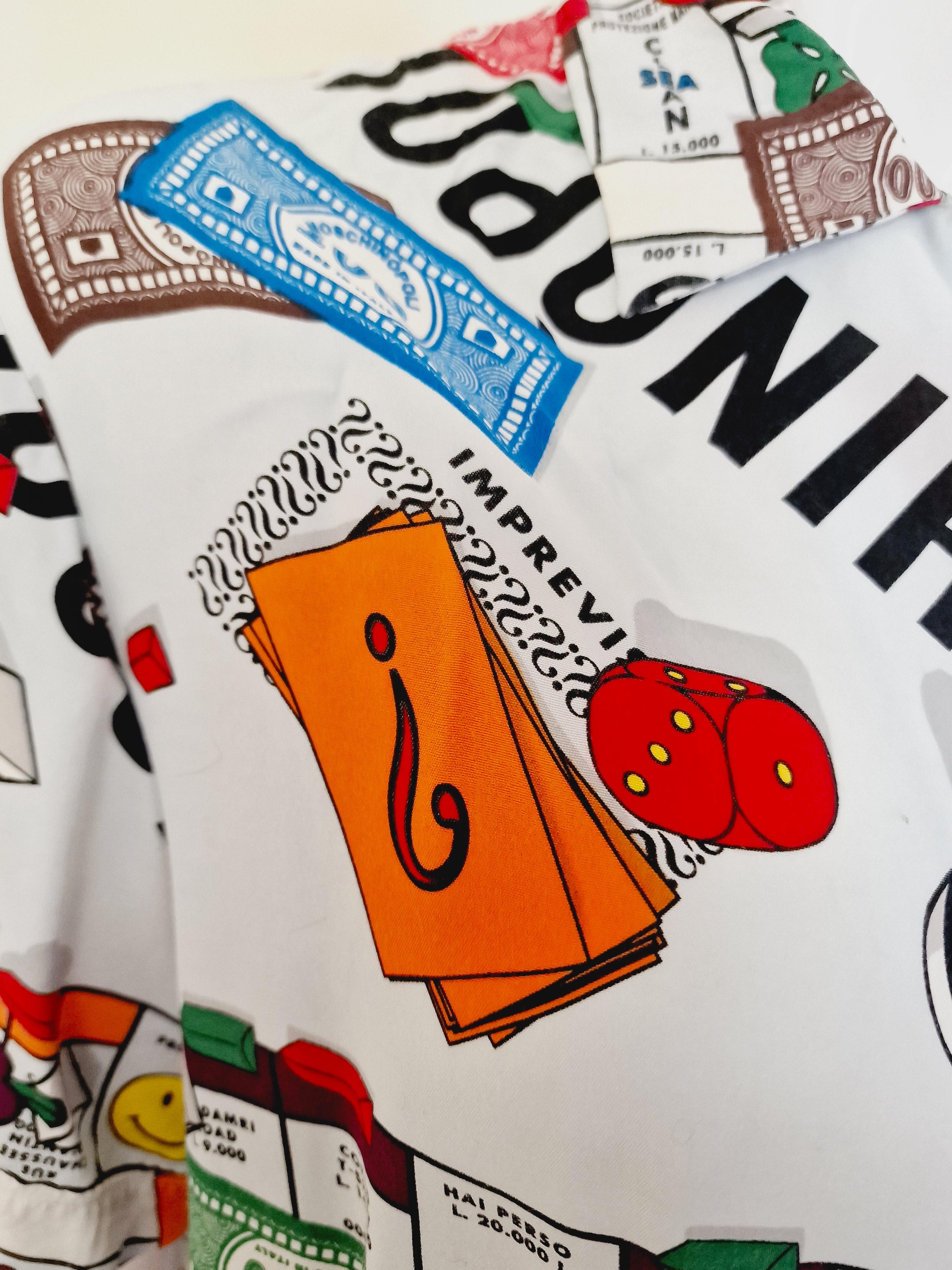 Moschino Monopoly Board Game Moschinopolis Geek Symbol Men Women Medium Shirt  For Sale 3