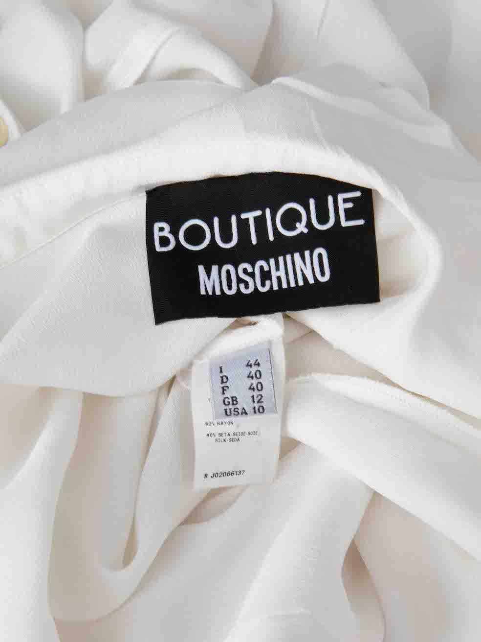 Moschino Moschino Boutique White Ruffled Long Sleeve Blouse Size L For Sale 2