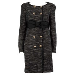 Moschino Moschino Cheap And Chic Grey Tweed Bow Accent Coat Size XXL