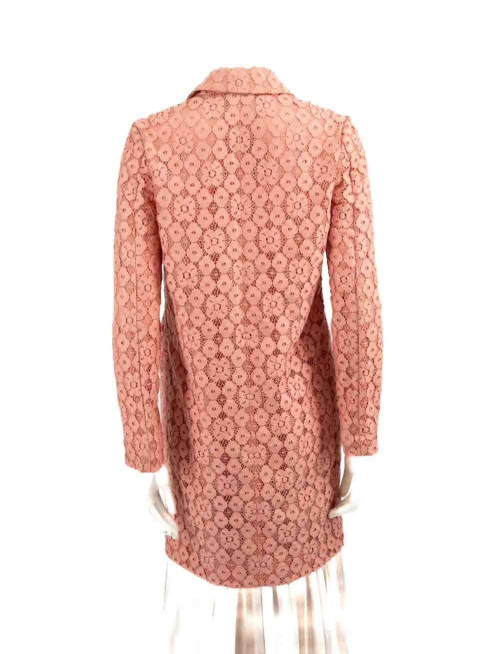 Moschino Moschino Cheap And Chic Pink Lace Mid-Length Coat Size S In New Condition For Sale In London, GB