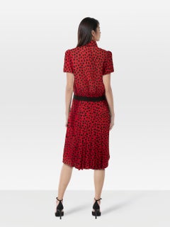 Moschino Moschino Cheap and Chic Silk Heart Print Neck Tie Shirt Dress Größe M