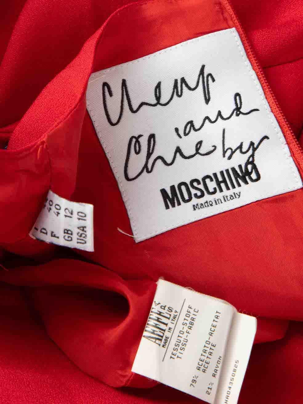 Moschino Moschino Cheap and Chic Abito ricamato con cuore rosso vintage taglia L.A. in vendita 1