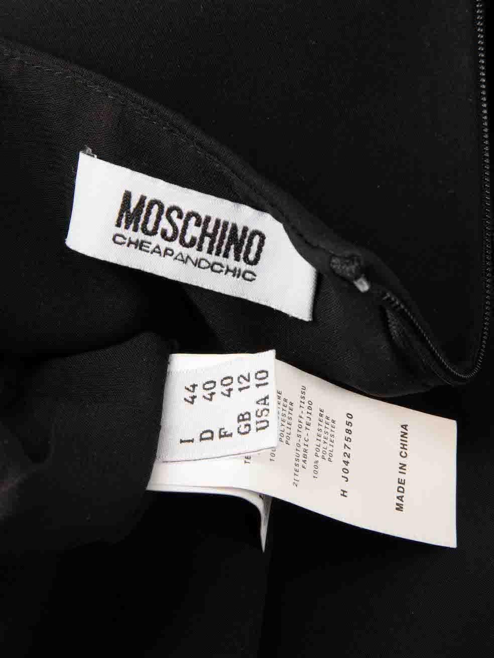 Moschino Moschino Cheap & Chic Black & Leopard Print Panel Mini Dress Size L For Sale 1