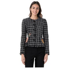 Moschino Moschino Cheap 
Chic Grey 
Black Wool Houndstooth Jacket Size M