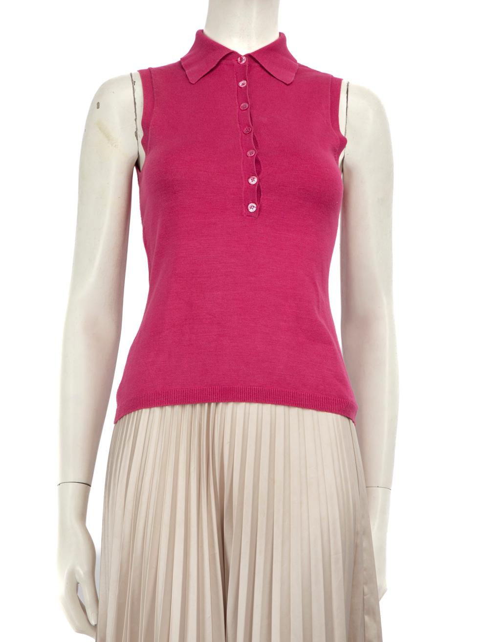 Women's Moschino Moschino Cheap & Chic Pink Silk Knit Top & Cardigan Set Size S