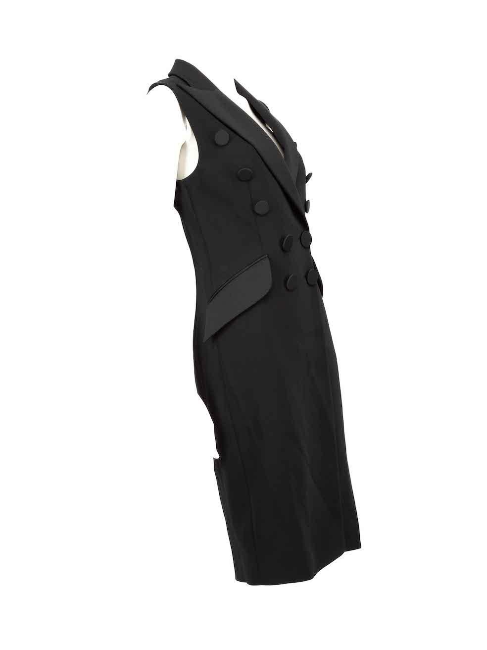 CONDITION is Never worn, with tags. No visible wear to the waistcoat is evident on this new Moschino Couture! designer resale item.
 
 
 
 Details
 
 
 Black
 
 Viscose
 
 Sleeveless waistcoat
 
 Long length
 
 Double breasted
 
 1x Chest pocket
 
