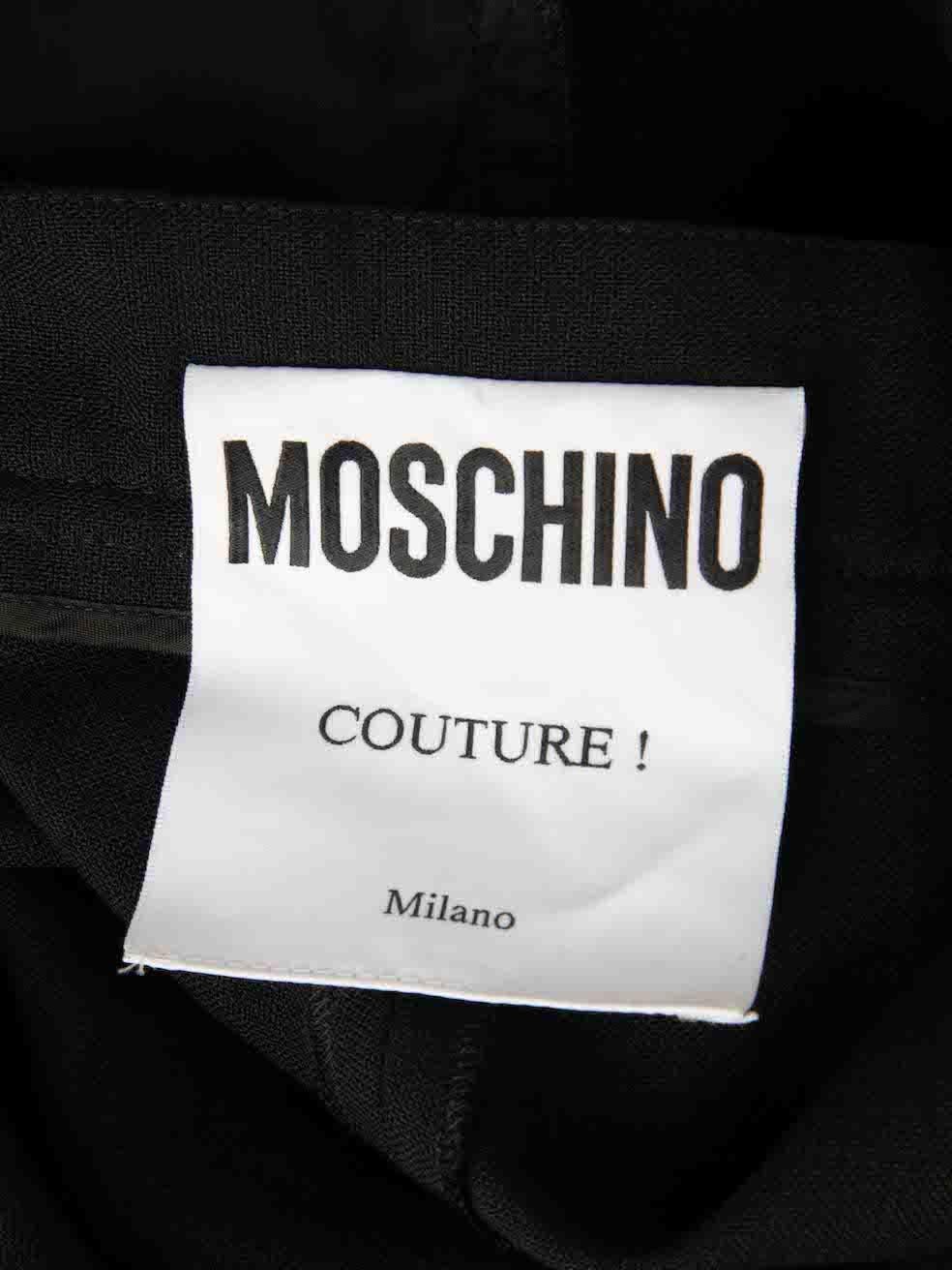 Moschino Moschino Couture Black Tape Logo Detail Tailor Trousers Size S For Sale 2