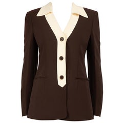 Moschino Moschino Cruise me Baby Brown Collared Blazer Size M