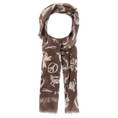 Moschino Multi-Print Wool Scarf