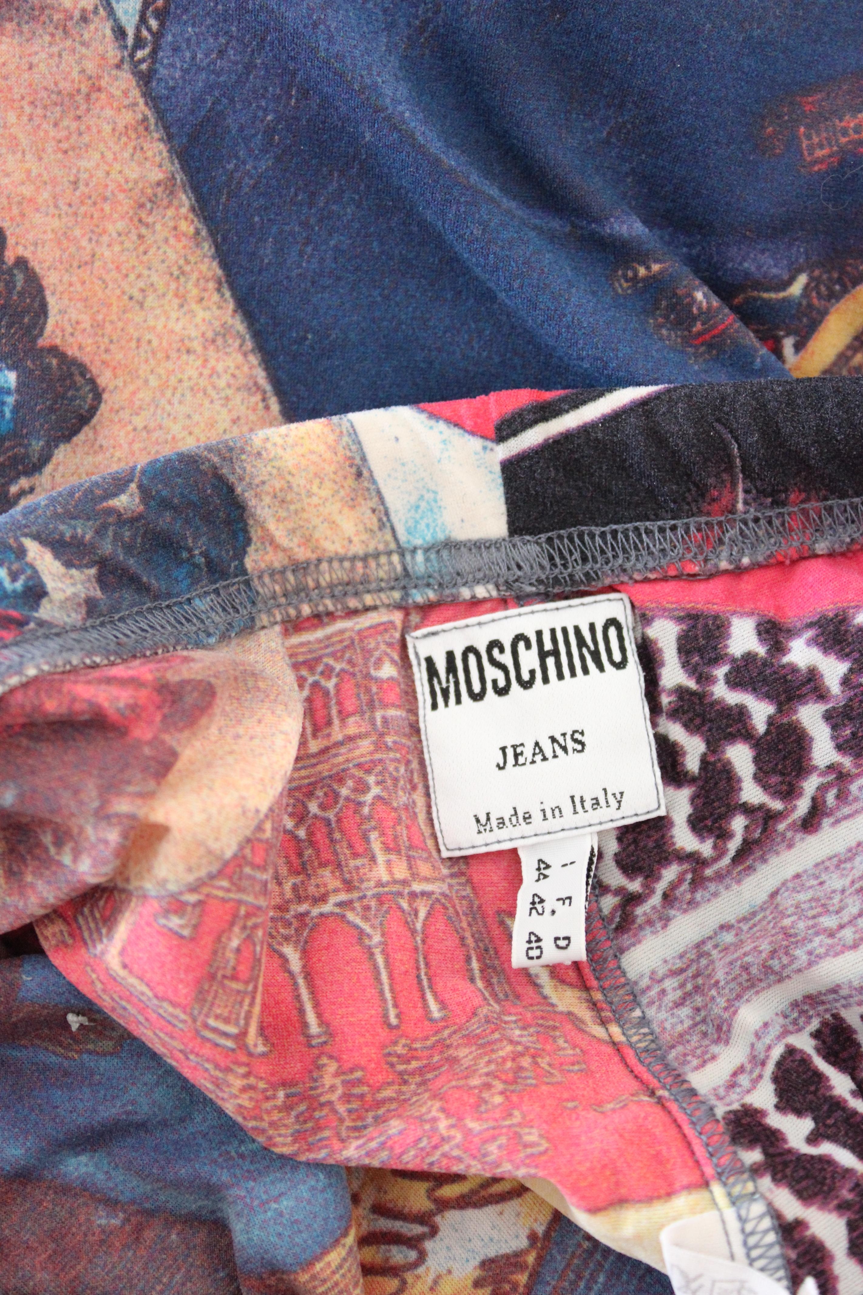 Moschino Multicolor Floral Pants Iconic Leggings Venice 4