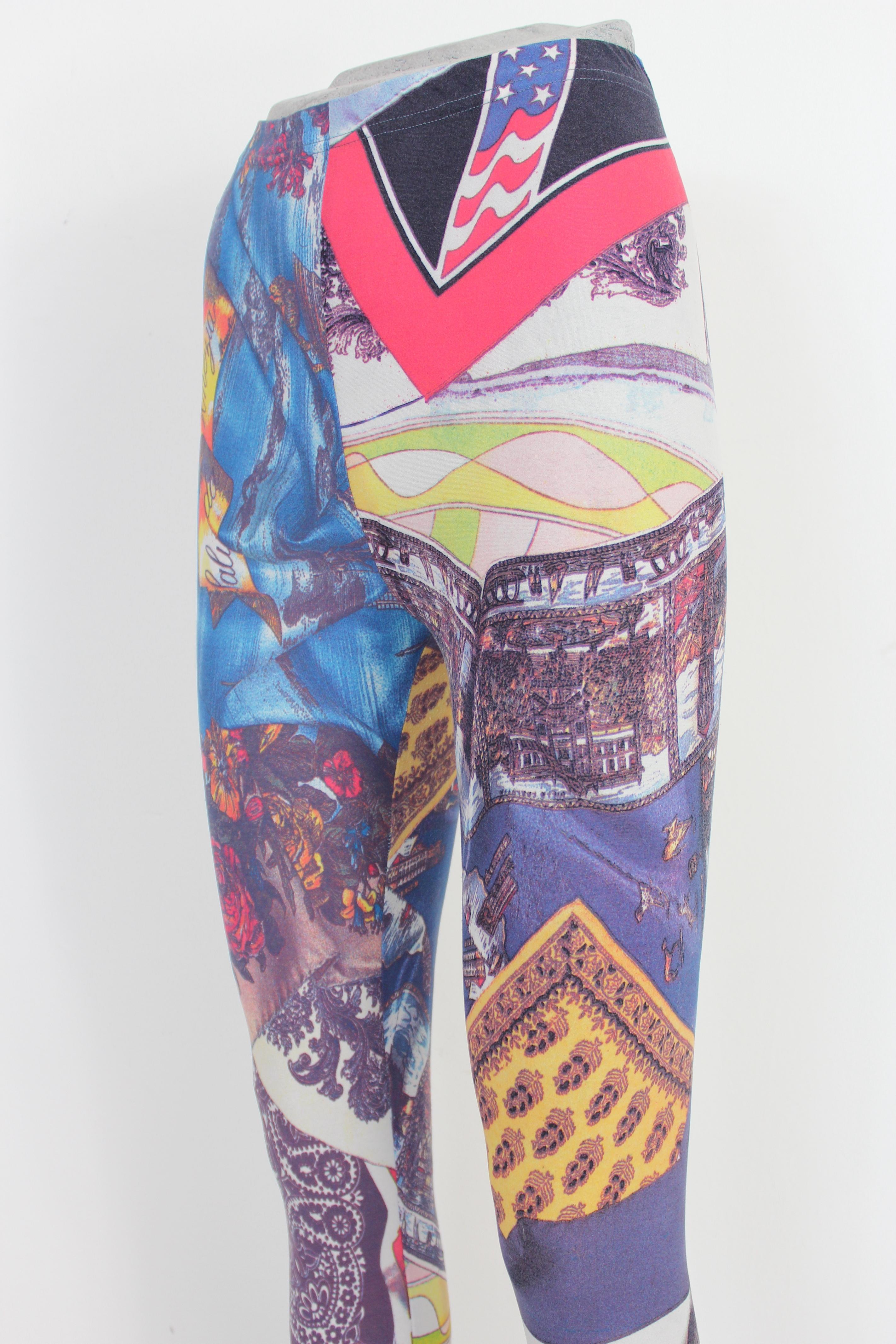 Women's Moschino Multicolor Floral Pants Iconic Leggings Venice