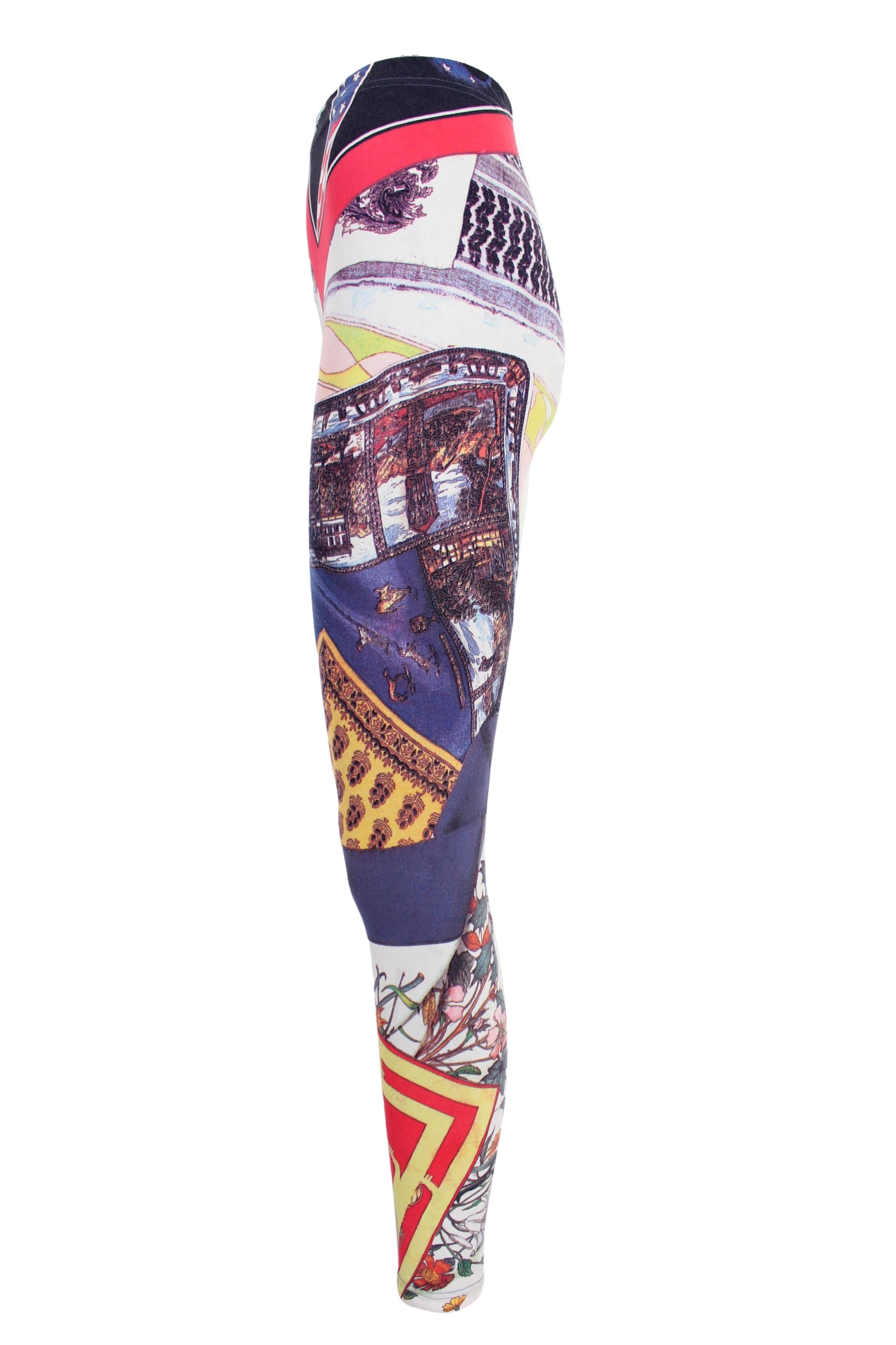 Moschino Multicolor Floral Pants Iconic Leggings Venice 1