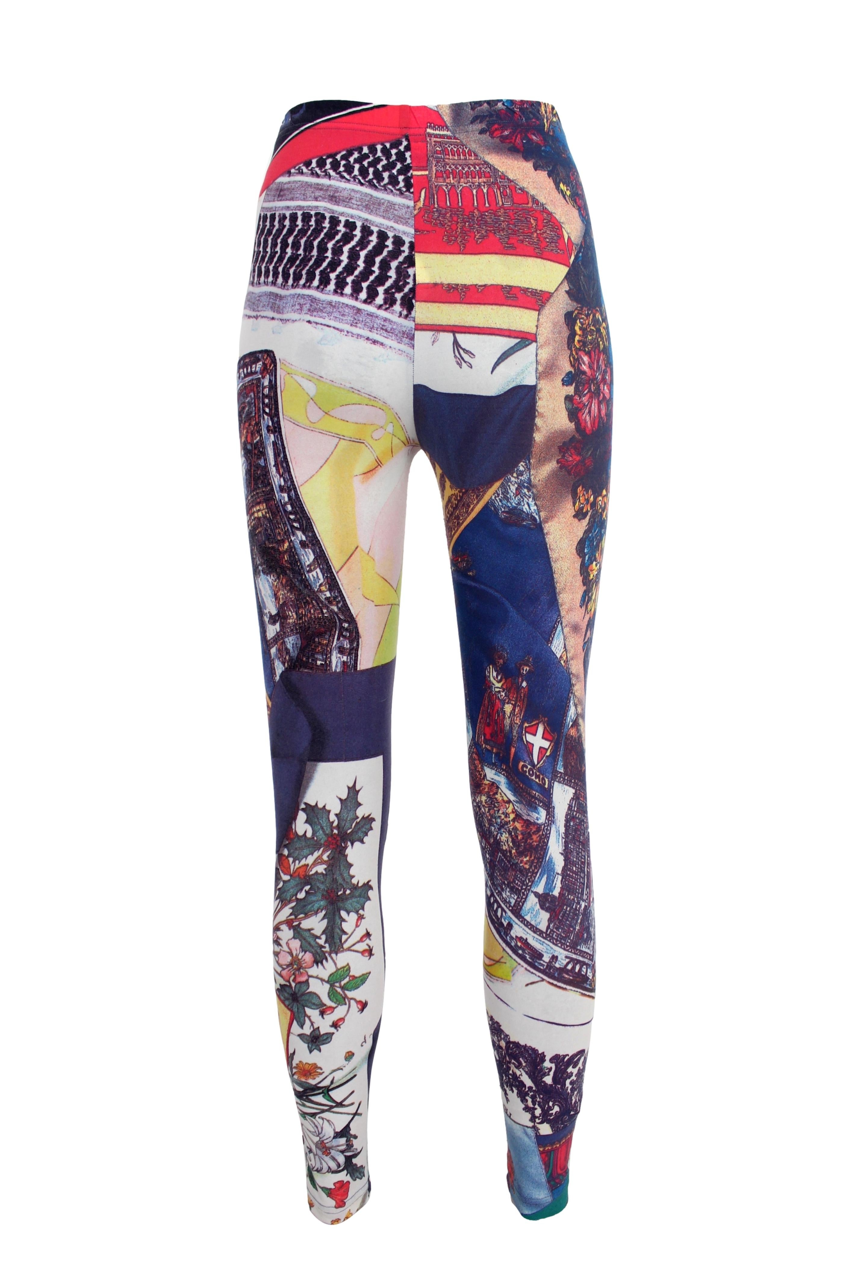 Moschino Multicolor Floral Pants Iconic Leggings Venice 3