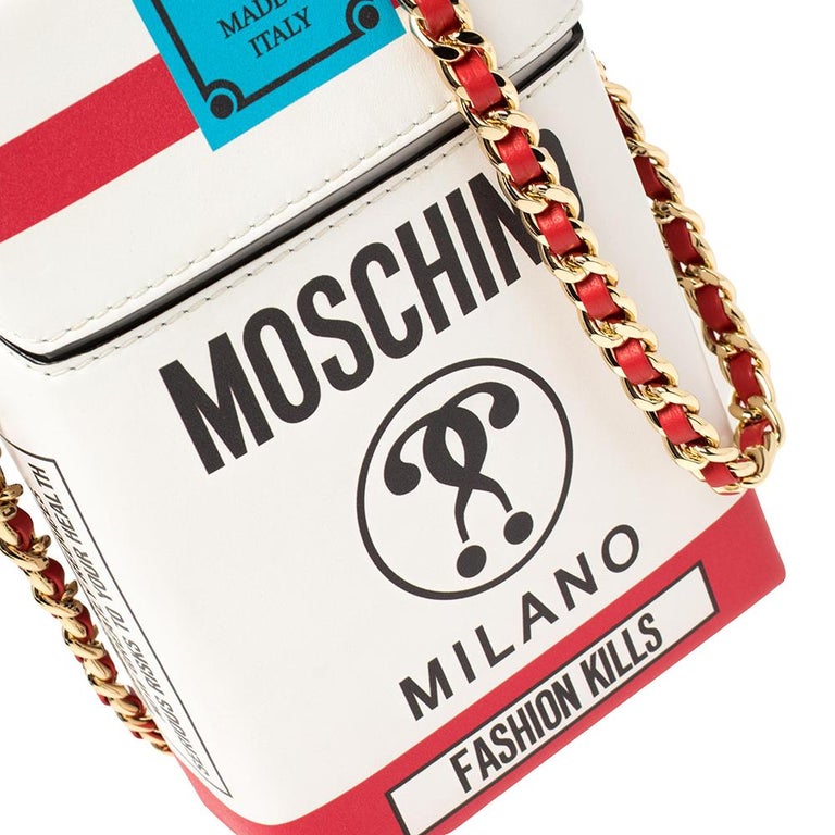 Moschino Multicolor Leather Fashion Kills Shoulder Bag