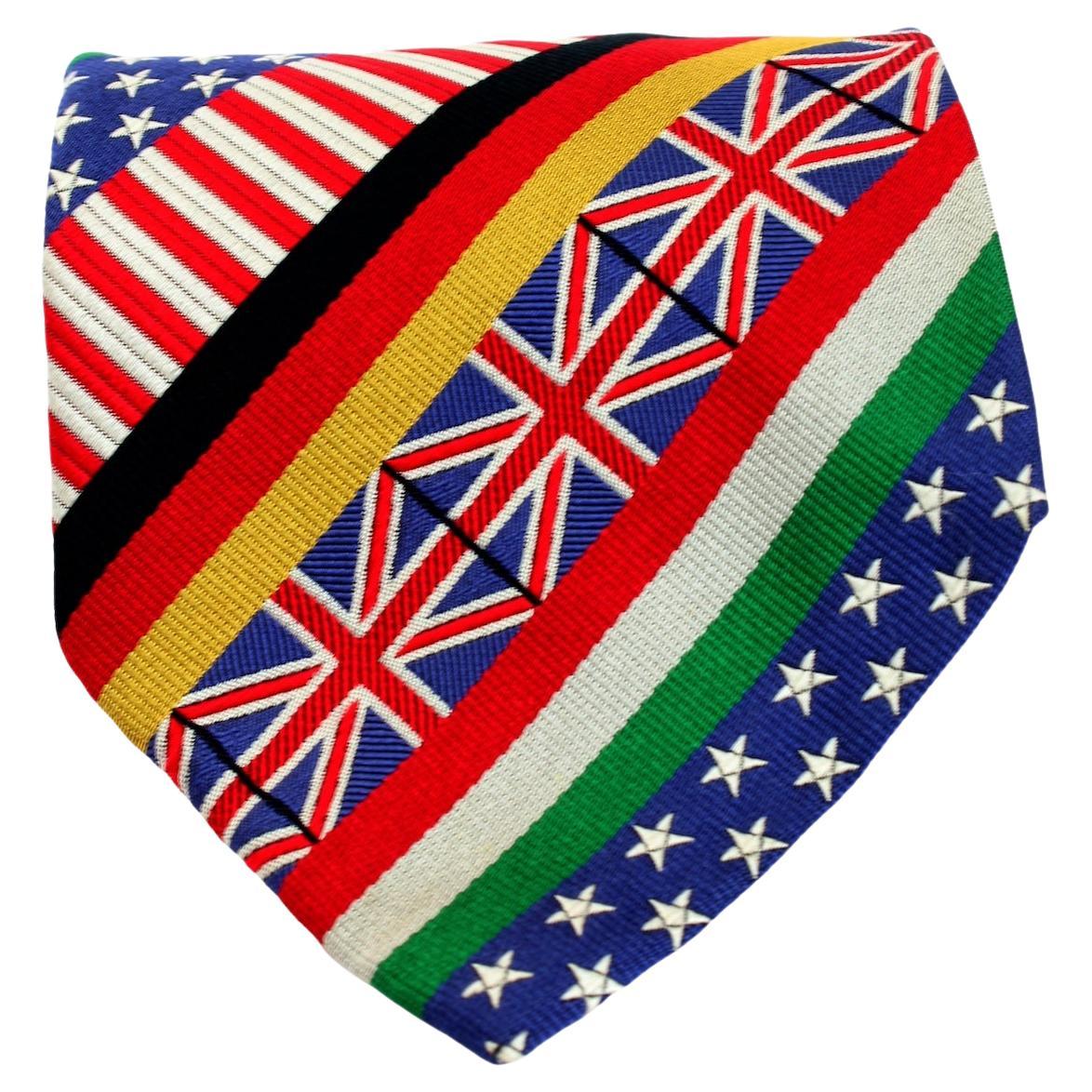 Moschino - Cravate Icone en soie multicolore 1990 en vente