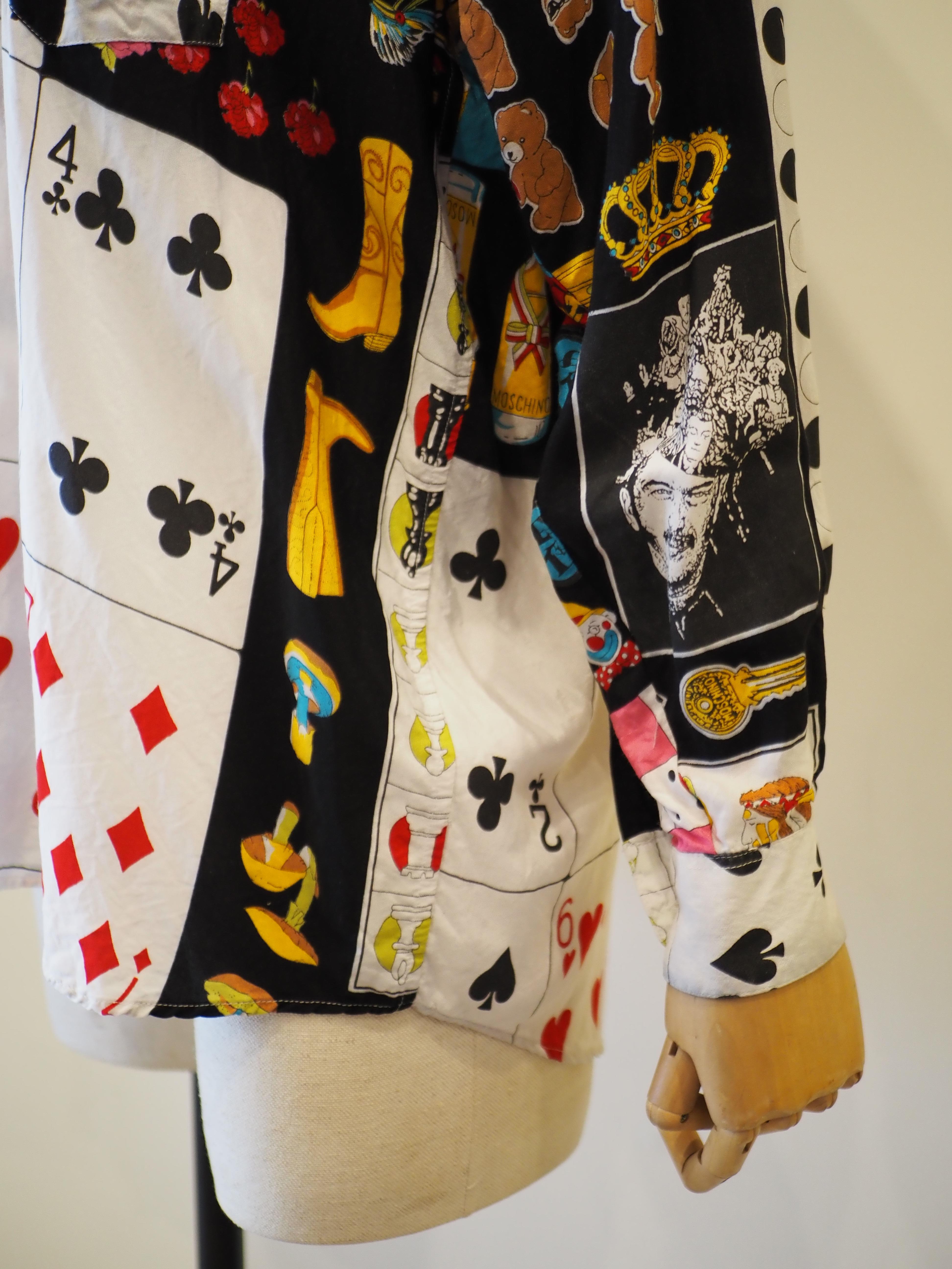 Moschino Mehrfarbiges ikonisches Vintage-Hemd im Angebot 5