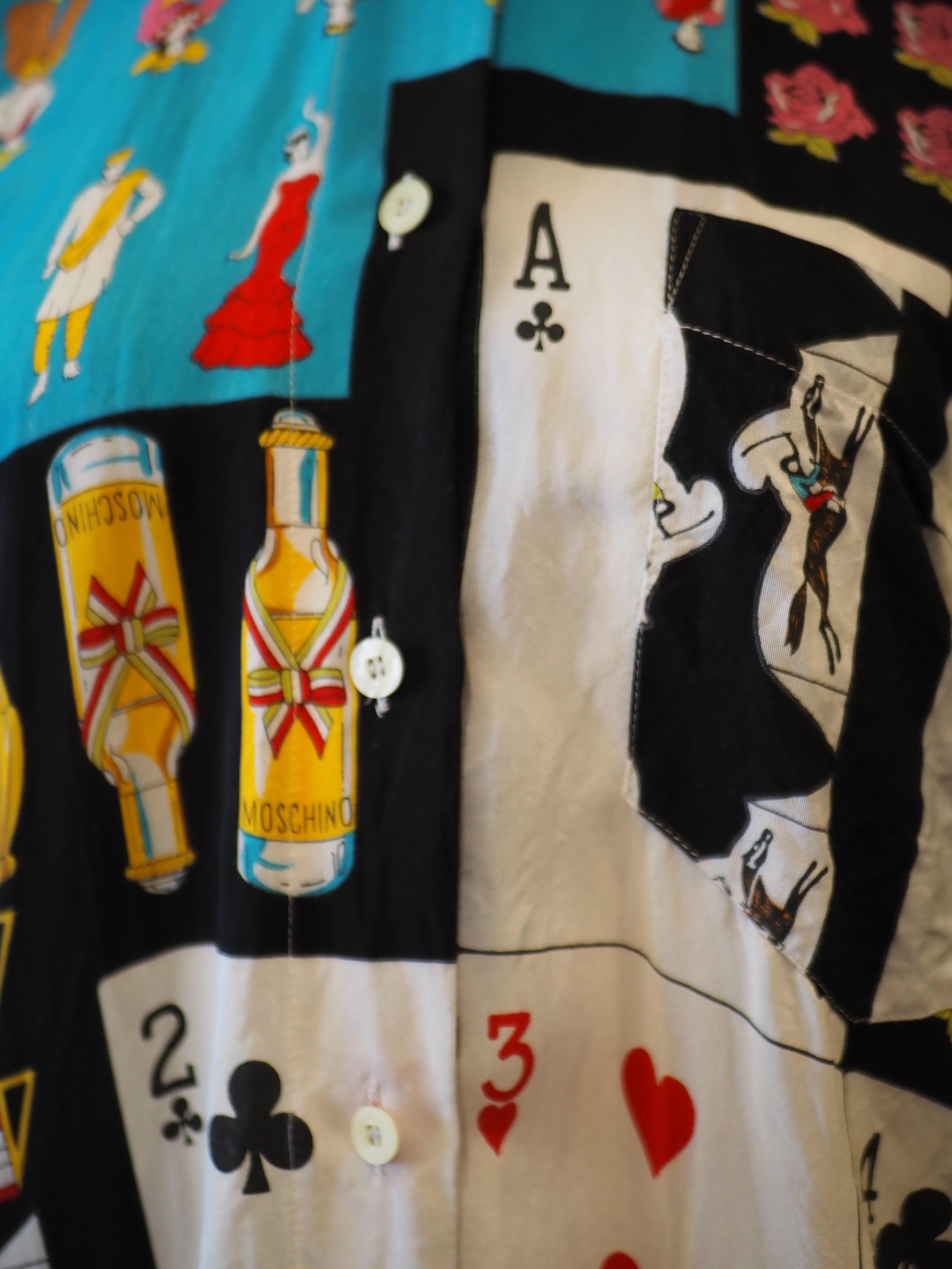 Moschino Mehrfarbiges ikonisches Vintage-Hemd im Angebot 1