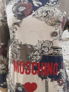 Moschino 1990s Vintage Multicoloured Cotton Dress Size L Made in Italy