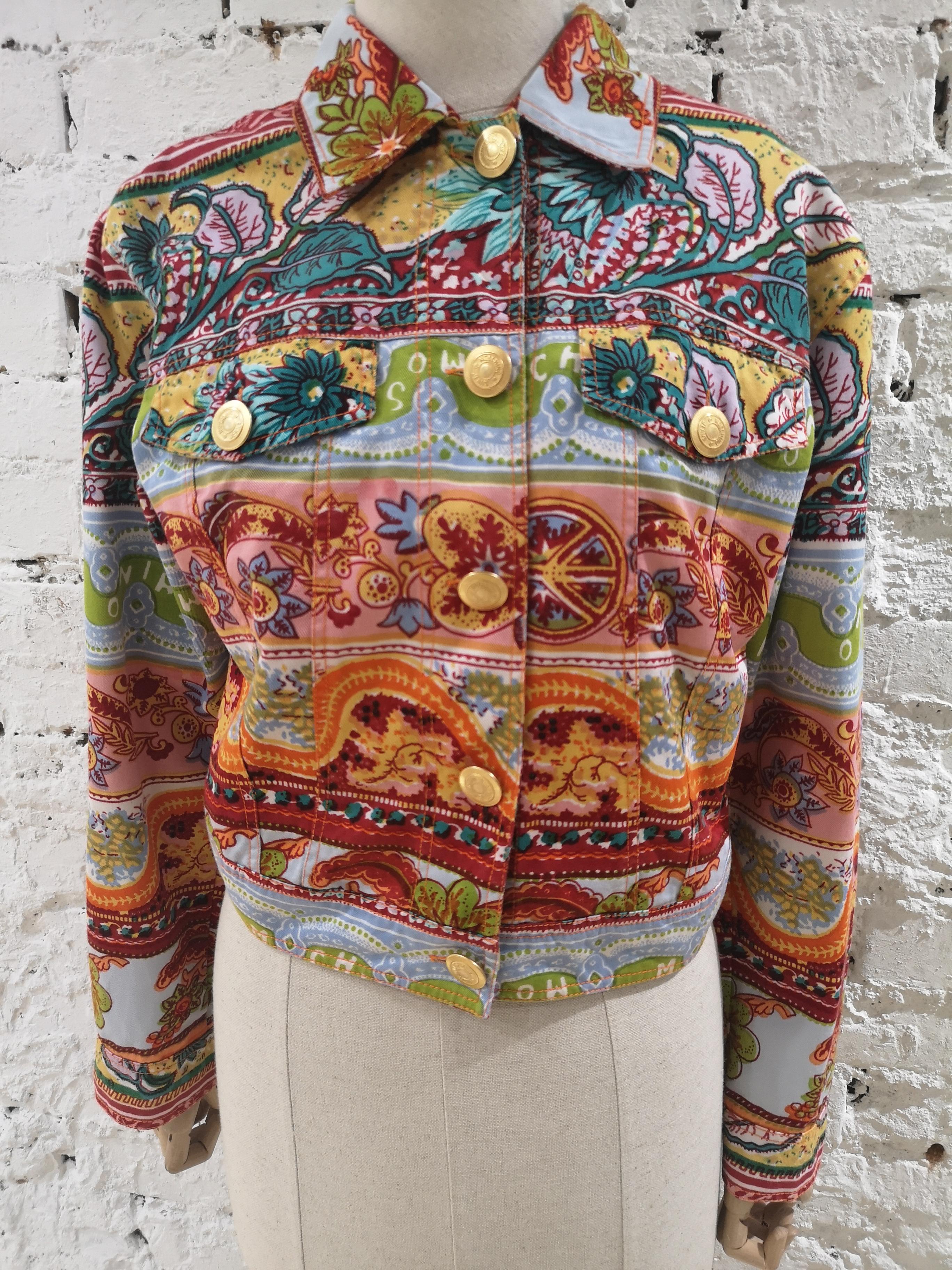 Brown Moschino Multicoloured Denim Jacket