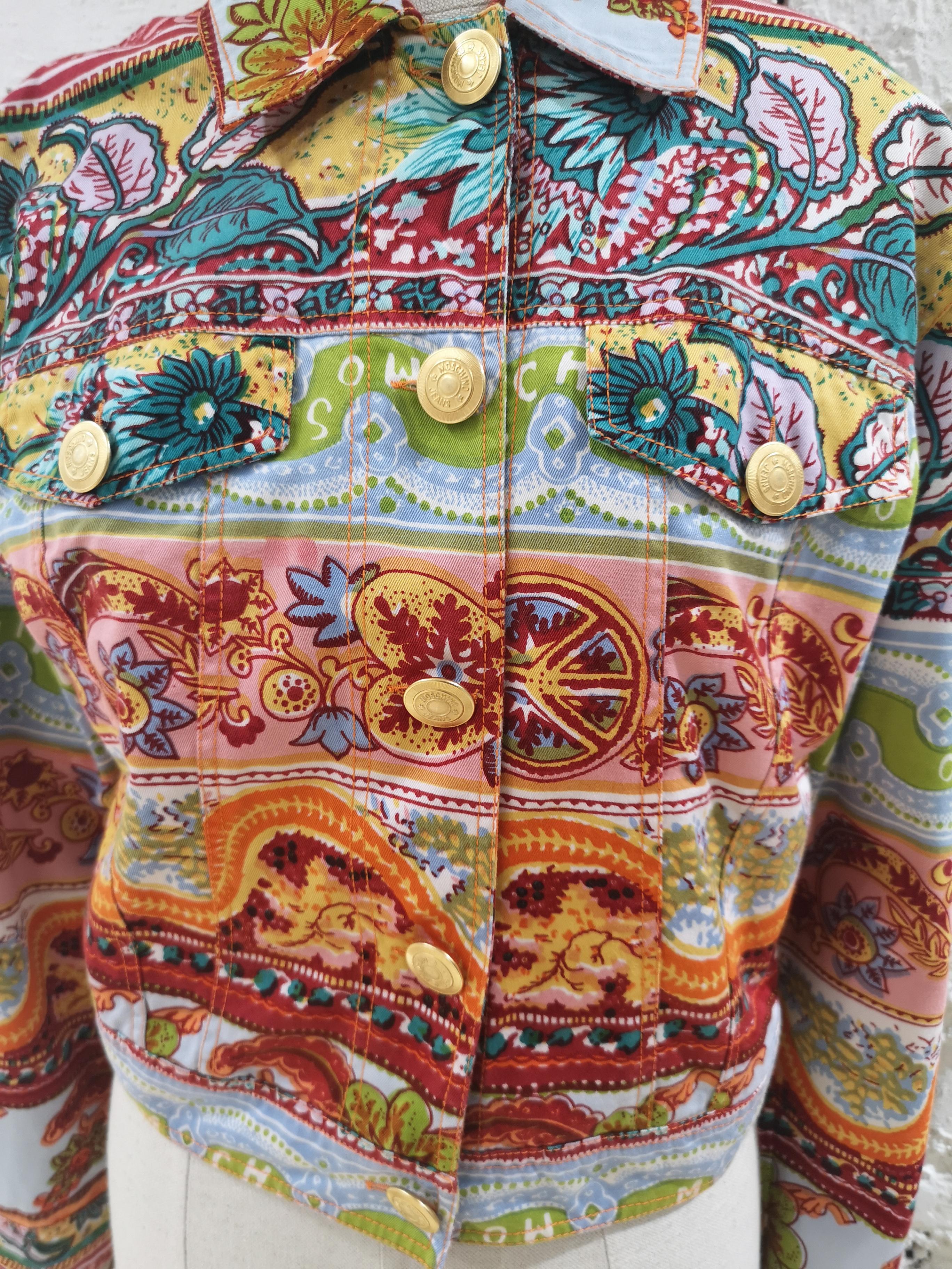 Moschino Multicoloured Denim Jacket In Good Condition In Capri, IT