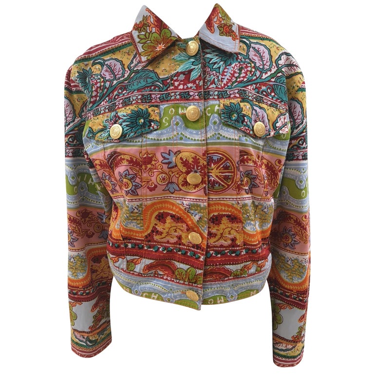 Moschino Multicoloured Denim Jacket at 1stDibs
