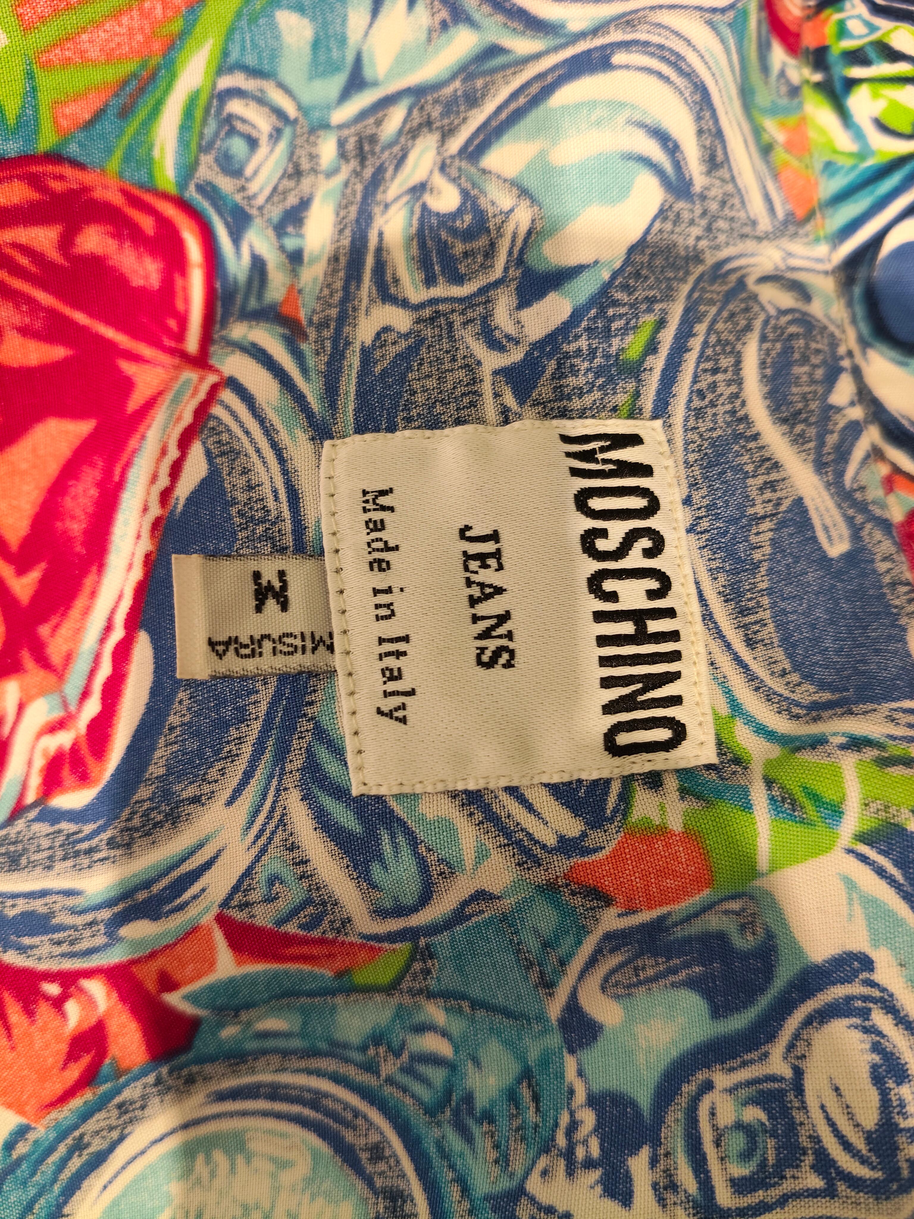 Camicia vintage multicolore Moschino totalmente made in Italy in taglia M. I.