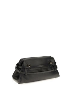 Moschino Nappa Leather Shoulder Bag — Black
