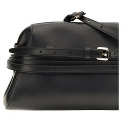 Moschino Nappa Leather Shoulder Bag — Black