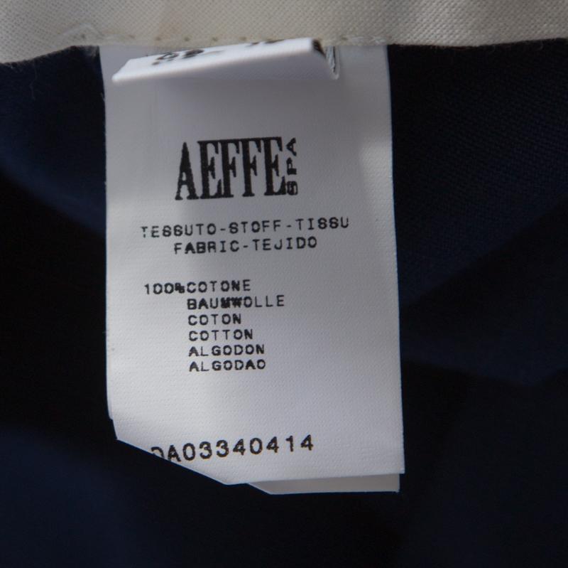 Moschino Marineblaue Hose aus Baumwolle mit besticktem, verziertem Detail, Größe M im Angebot 1