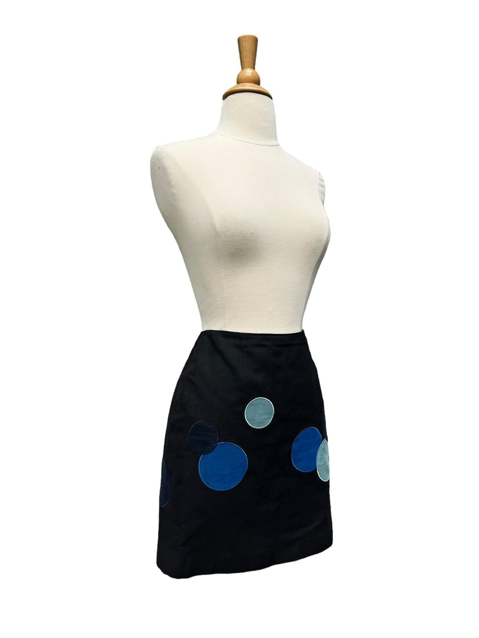Moschino Navy Blue Mini Skirt, Circa 1990s In Excellent Condition For Sale In Brooklyn, NY