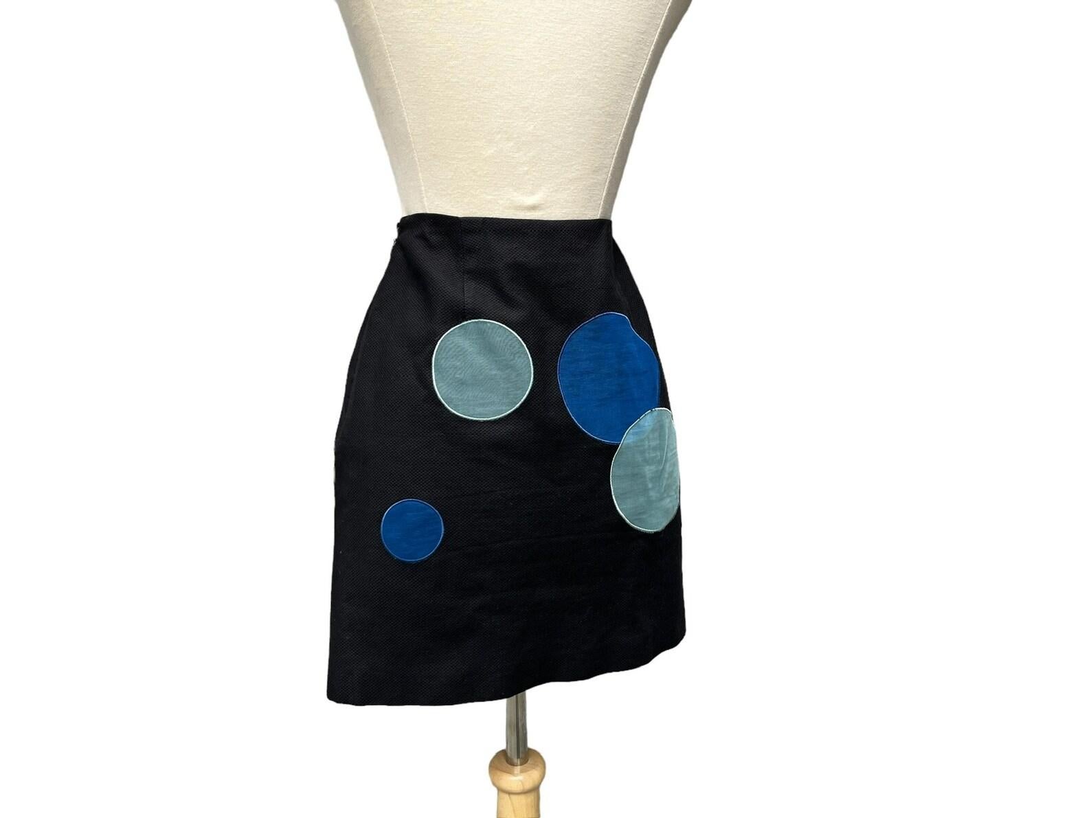 Moschino Navy Blue Mini Skirt, Circa 1990s In Excellent Condition For Sale In Brooklyn, NY