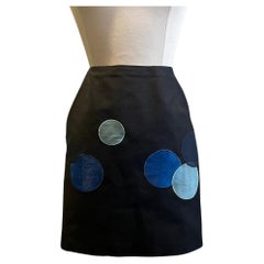 Retro Moschino navy blue mini skirt