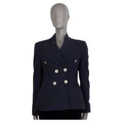 MOSCHINO - Blazer en laine bleu marine à double épaisseur, 46 XL