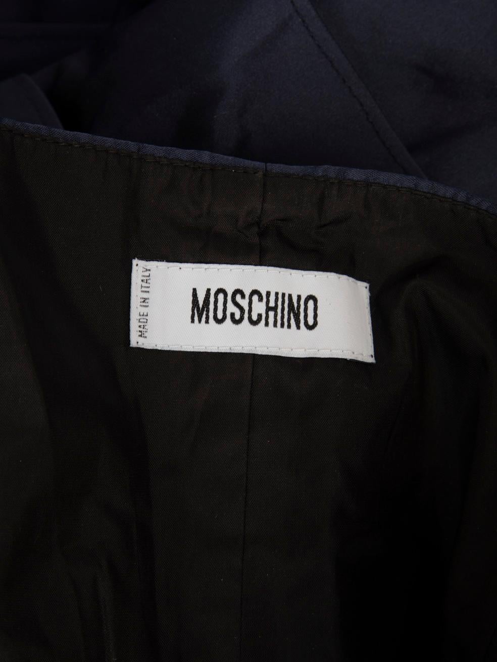 Moschino Navy Silk Ruffle Layered Midi Dress Size S en vente 3