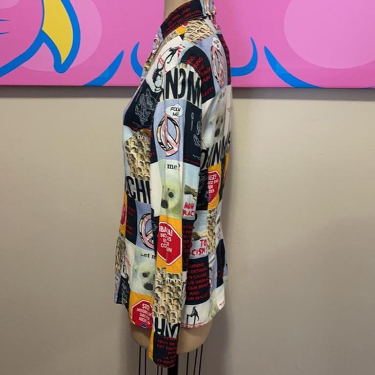 Camicia a maniche lunghe Moschino No To Racism in vendita 3