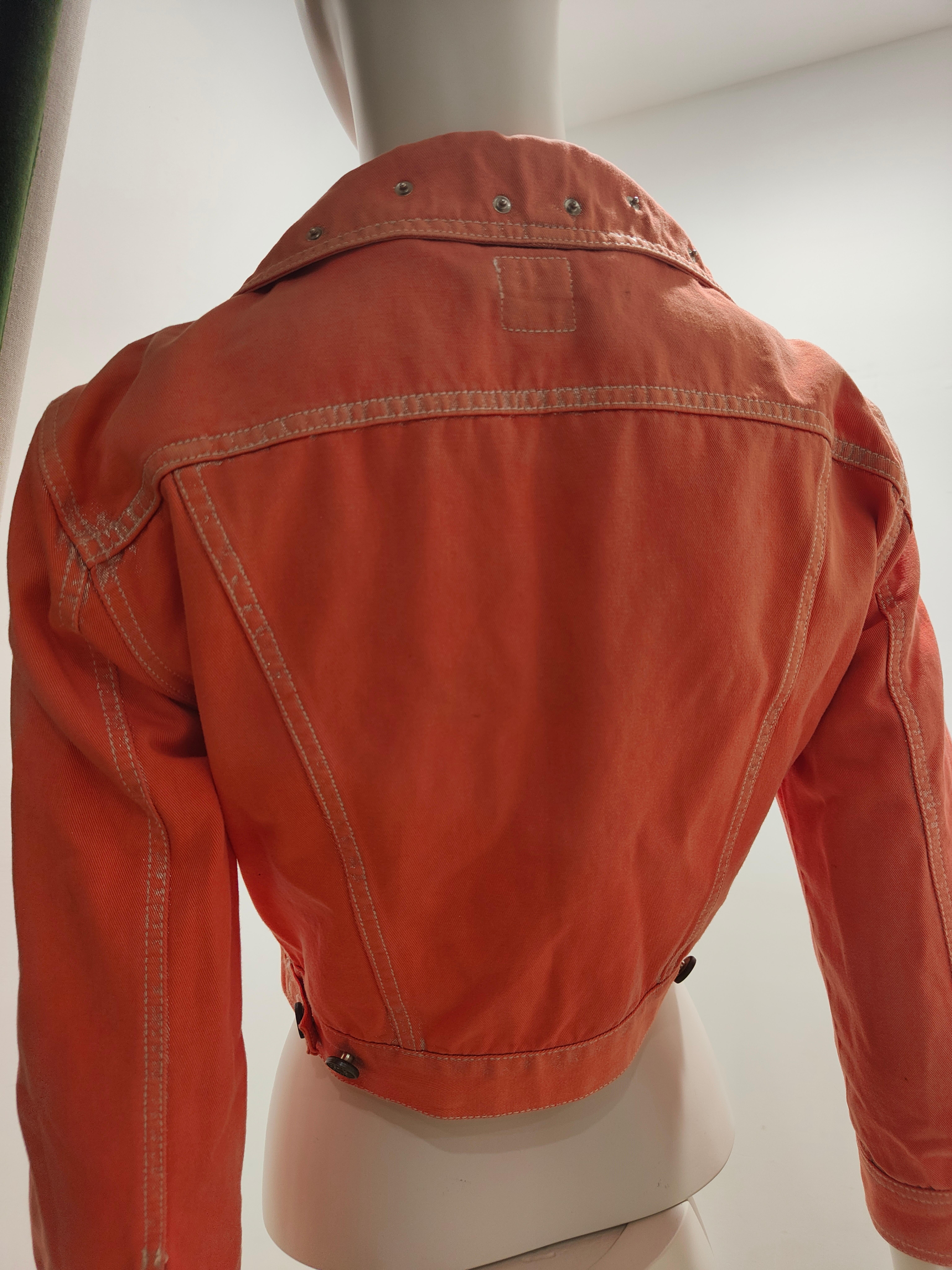 Orange Moschino orange glitter jacket For Sale