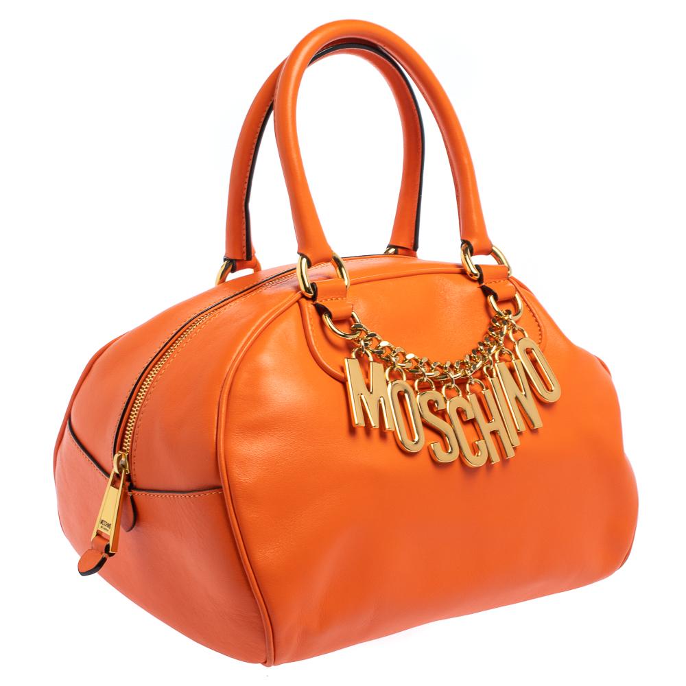 orange moschino bag