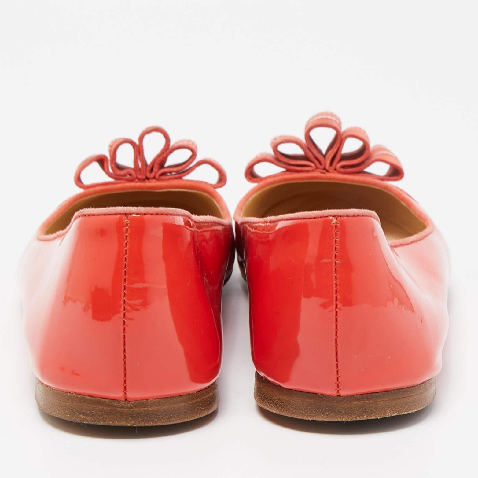 Donna Moschino Ballerine in pelle verniciata arancione misura 40