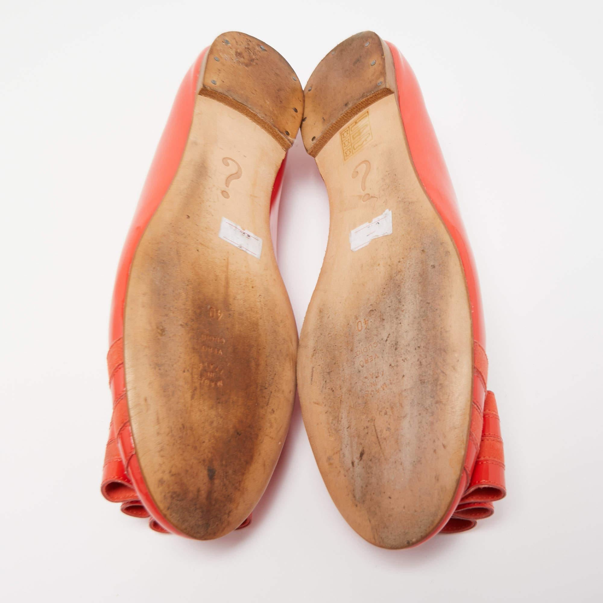 Moschino Ballerine in pelle verniciata arancione misura 40 1
