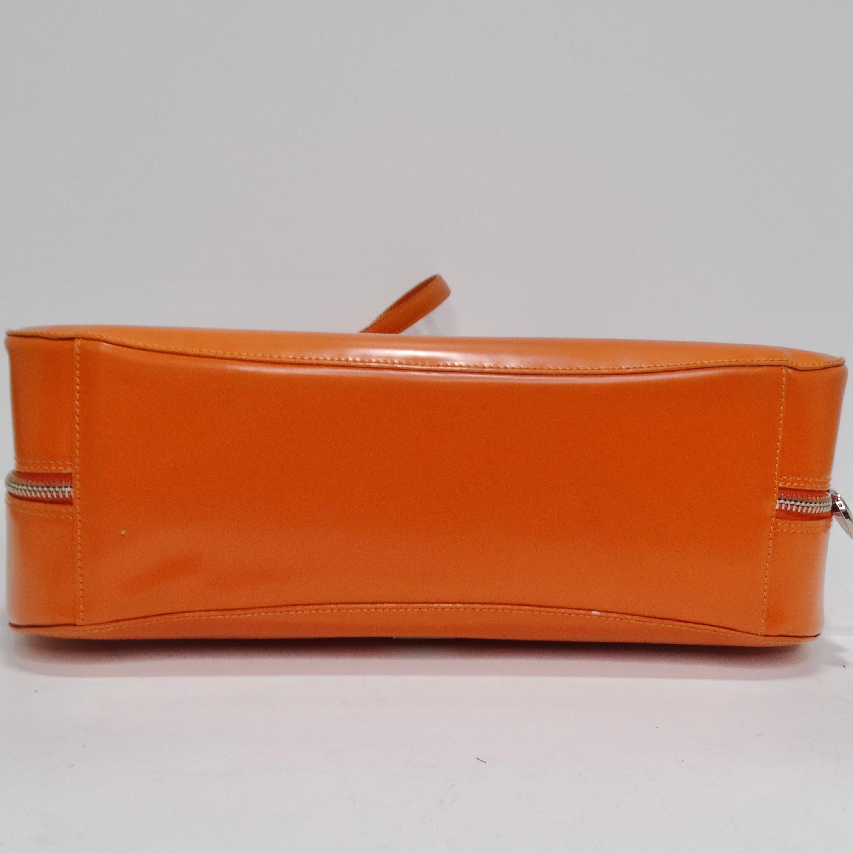 Moschino - Sac à main en cuir orange à poignée supérieure en vente 5