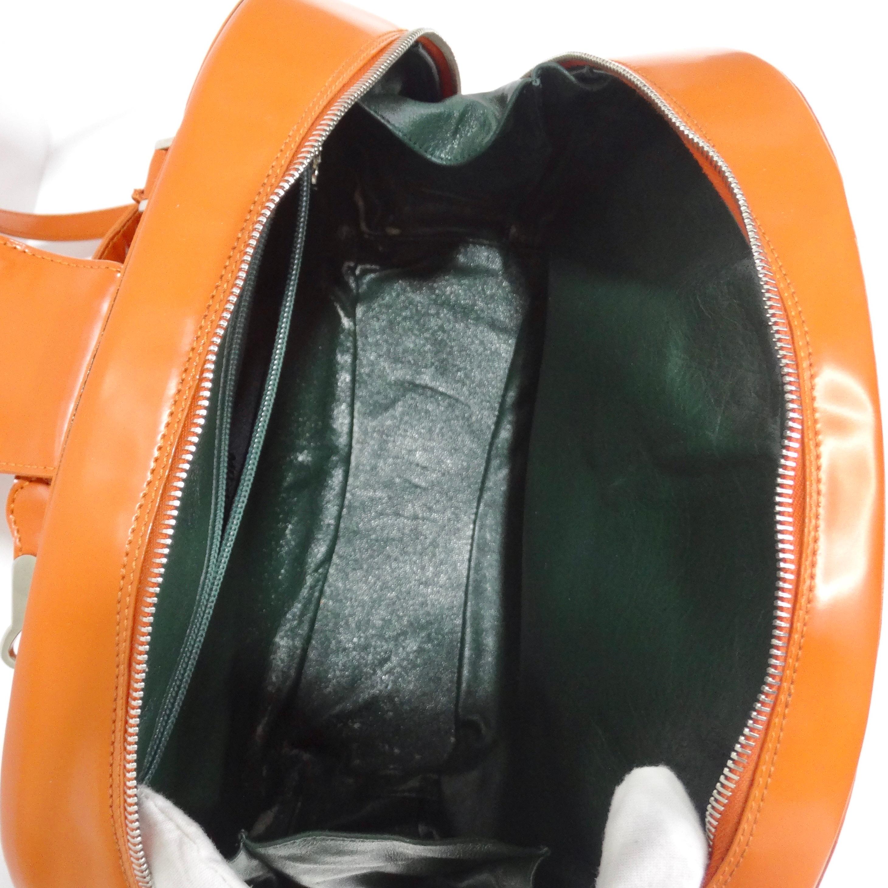 Moschino Orange Top Handle Leather Handbag For Sale 6