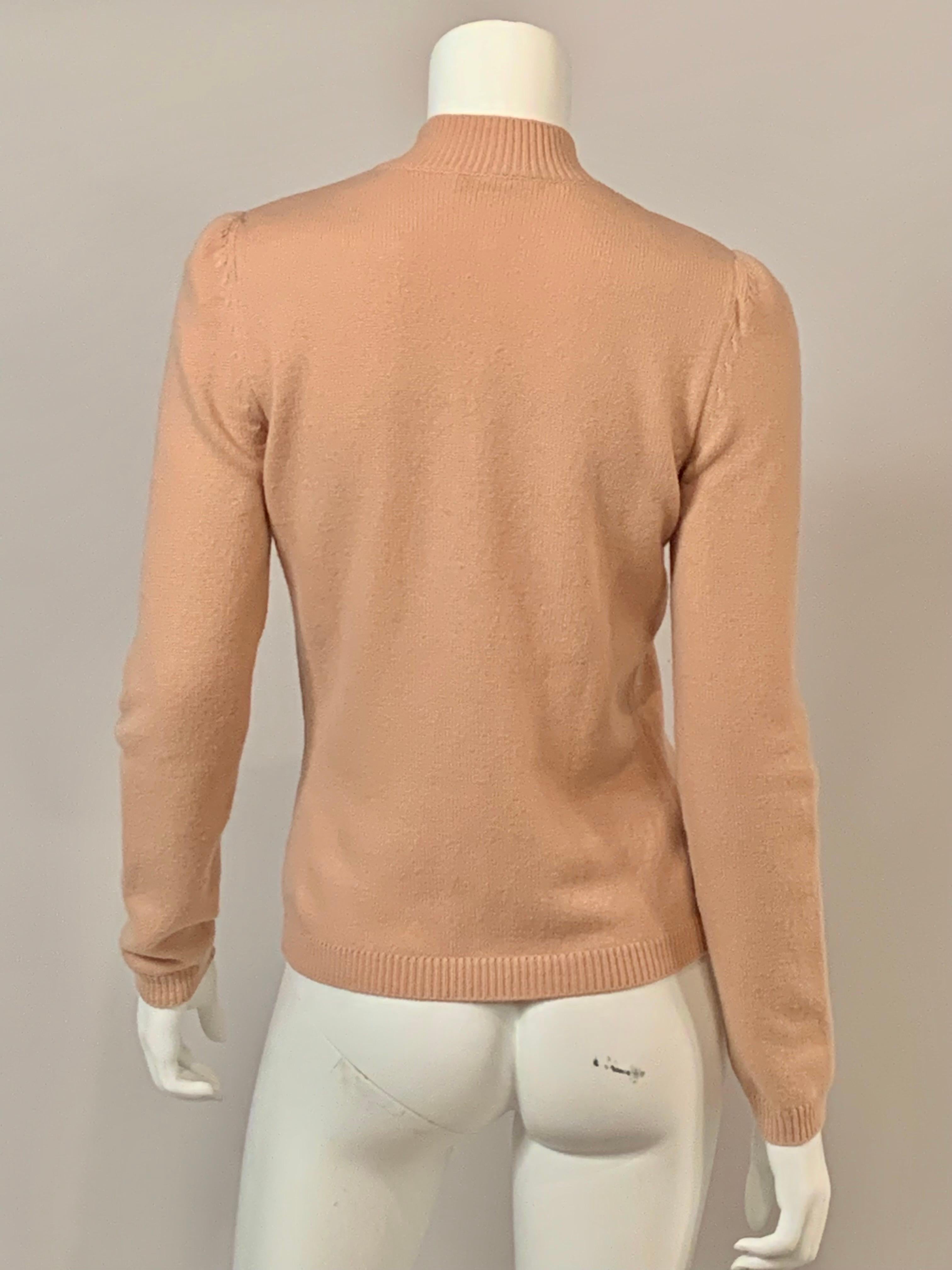 Moschino Pale Pink Cashmere Sweater Appliqued Sewing Theme For Sale 3