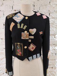 Moschino Patches Black Wool Jacket