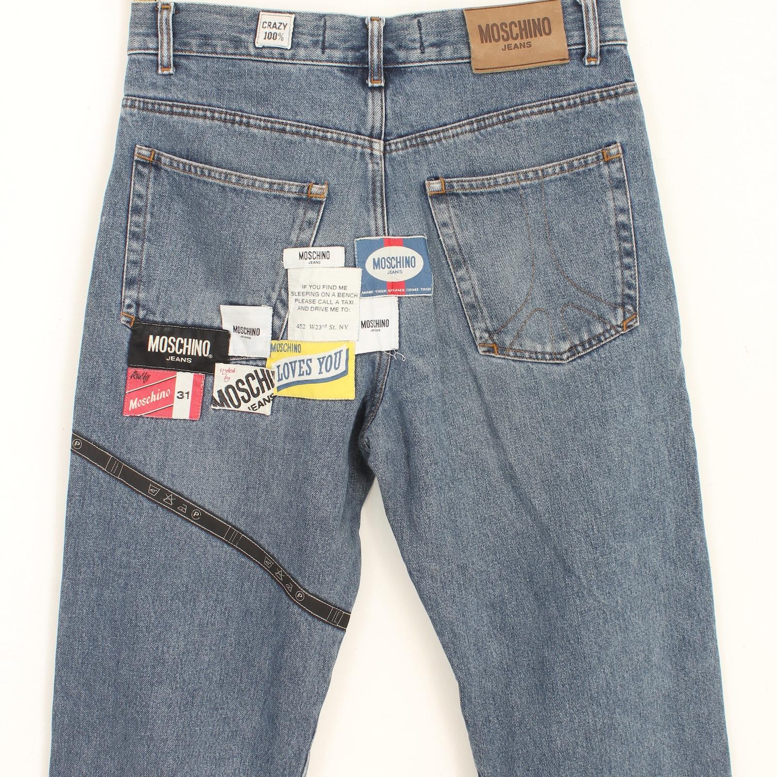 Moschino Patchwork Blue Jeans 2000s In Excellent Condition For Sale In Brindisi, Bt