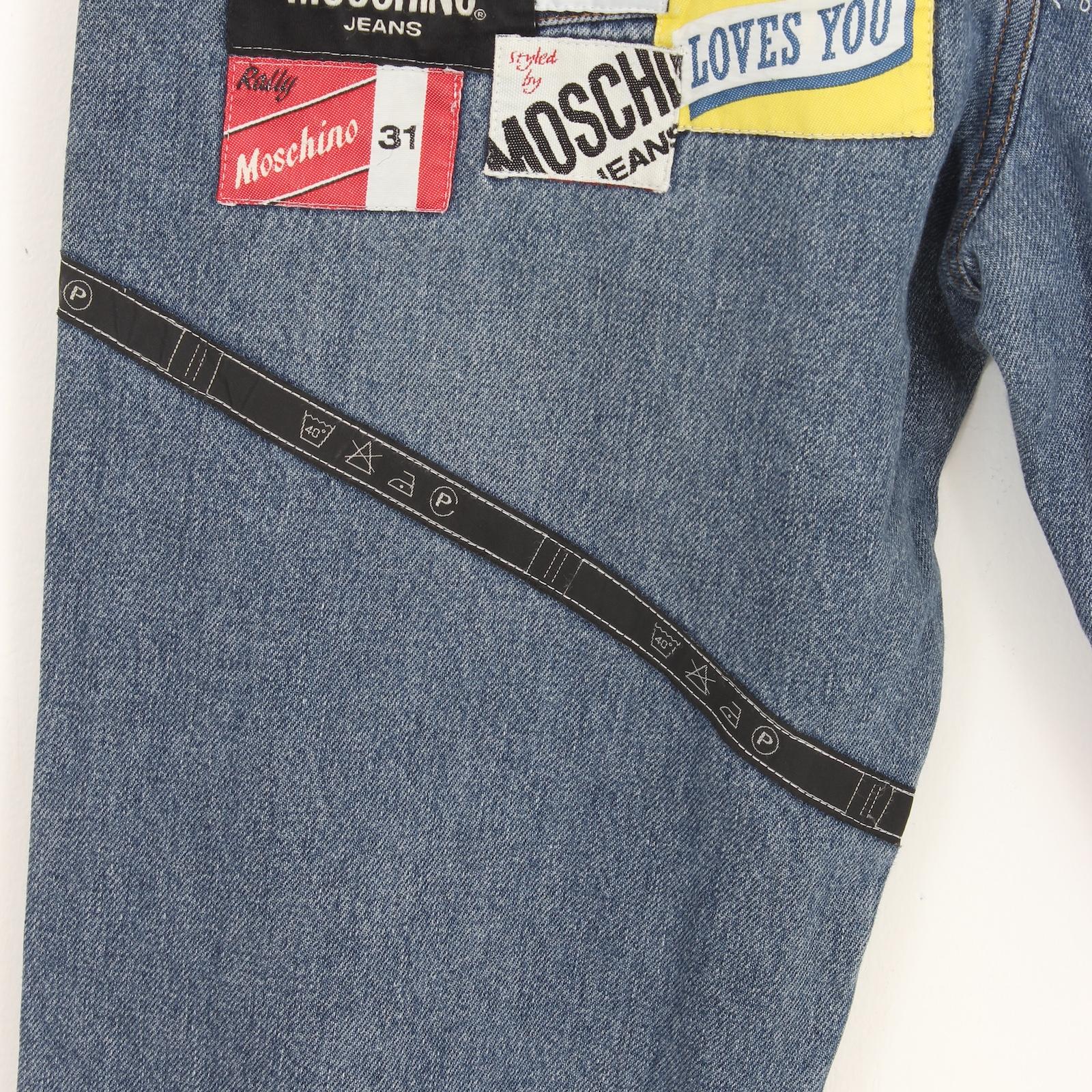 Moschino Patchwork Blue Jeans 2000s For Sale 1