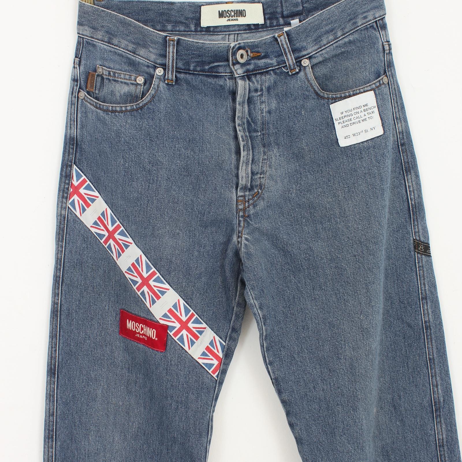 Moschino Patchwork Blue Jeans 2000s For Sale 2