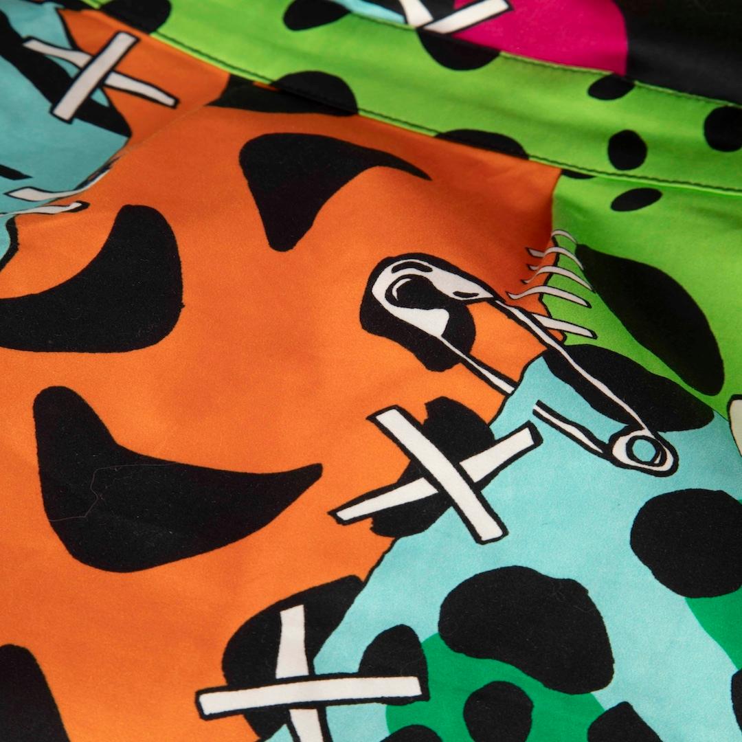 Moschino Patchwork Patterned Dress Size L In Good Condition For Sale In London, GB