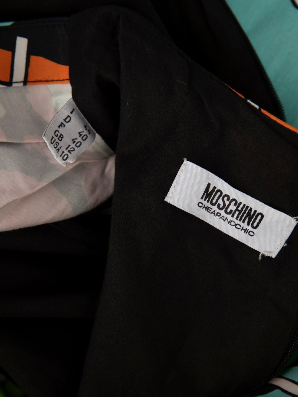 Women's Moschino Patchwork Patterned Dress Size L For Sale
