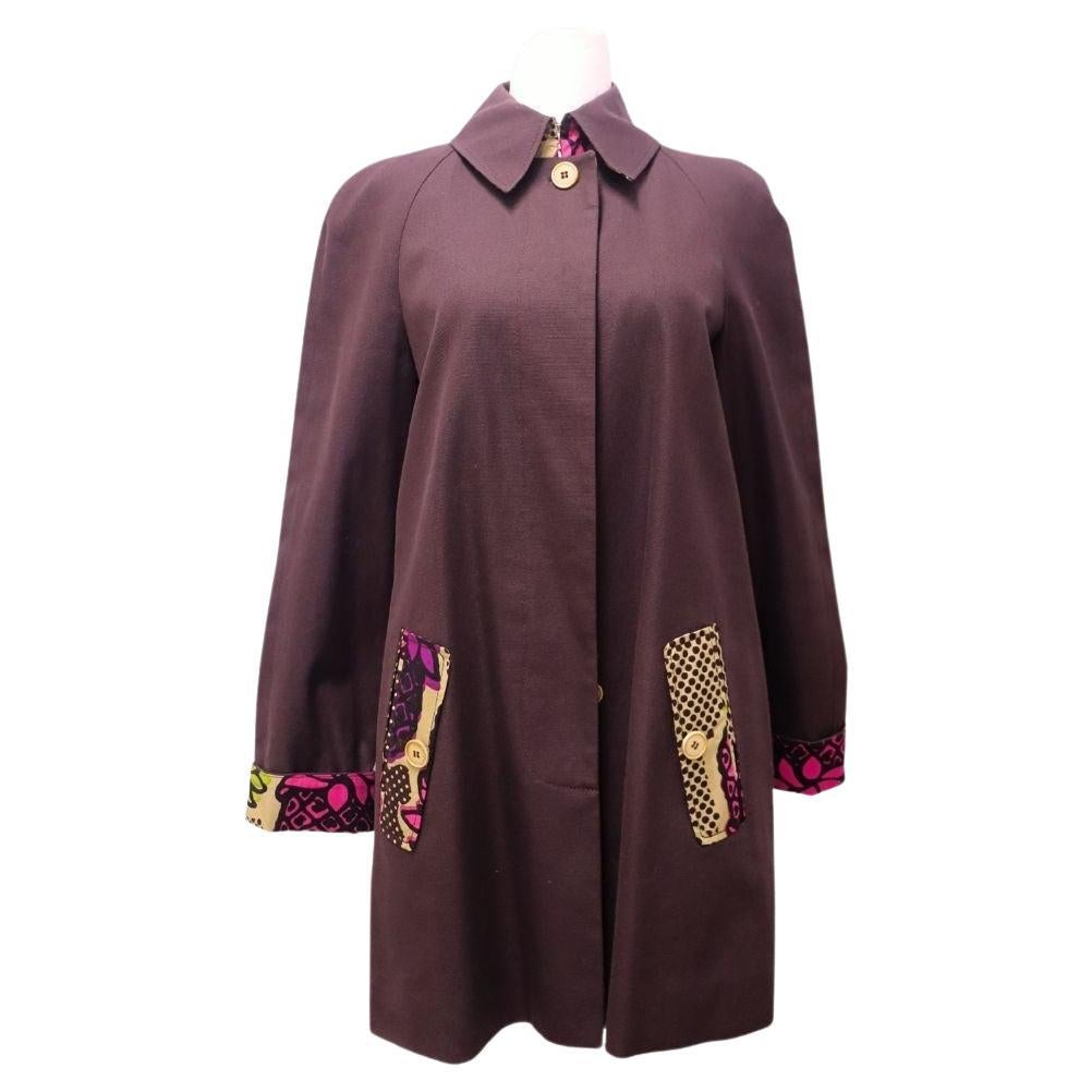 Moschino Gemusterte Taschen & Manschetten Detail Vintage Trench - EU 38 im Angebot